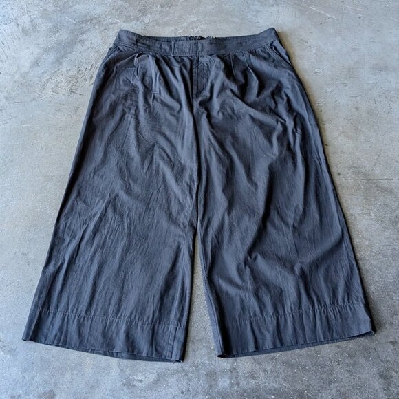 By Anthropologie Black High Rise Cropped Wide Leg Trousers size 18W - Picture 1 of 6